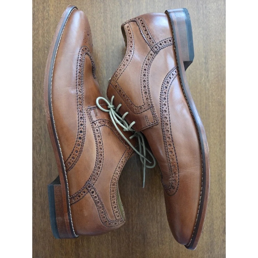 Cole Haan Wingtip Dress Shoes Men's Sz 13 Oxfords CO9303 573141 British‎ Tan